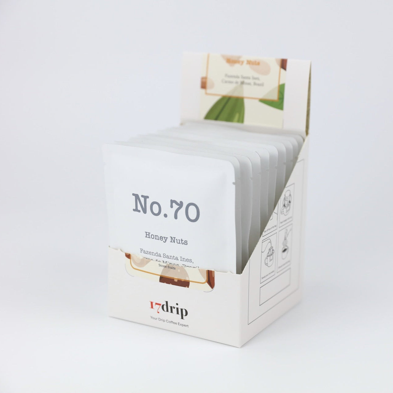 Drip Coffee, No.70, Brazil, "Honey Nuts", 10 Bags in Box